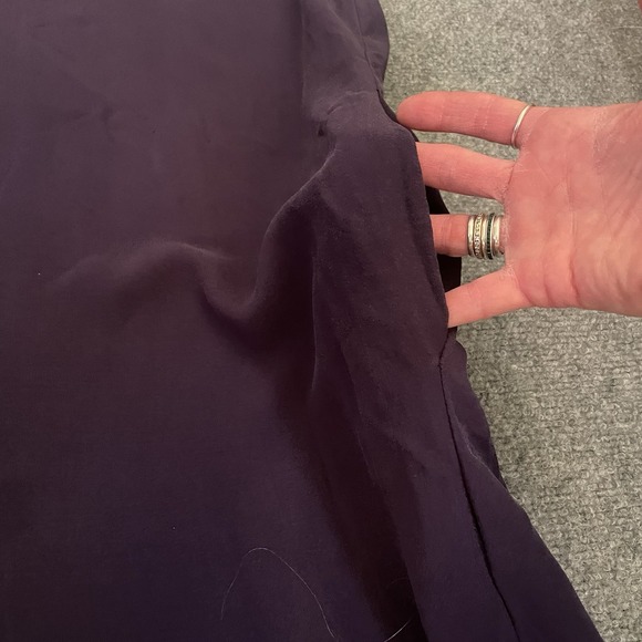 Eileen Fisher Silk Tunic Dress Womens Navy Blue XL Bell Sleeve Minimalist Modest - Picture 6 of 12